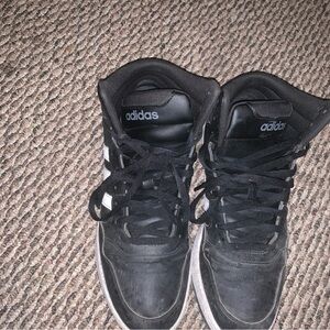 Adidas Black and White High-Top Sneakers